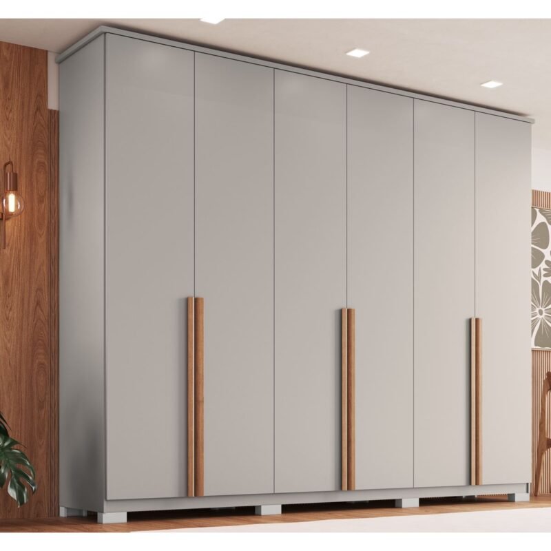 Guarda-Roupa 6 Portas Vegas 100% MDF Cinza Soft