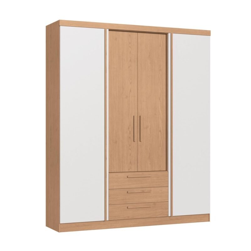 Guarda-Roupa 4 Portas Bravo New Angelin/Branco Line